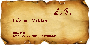 Löwi Viktor névjegykártya